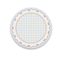 Round Diatomaceous Earth Coaster – Decorative Cup Mat with Gingham, Stripes, Hearts and Bow Patterns
