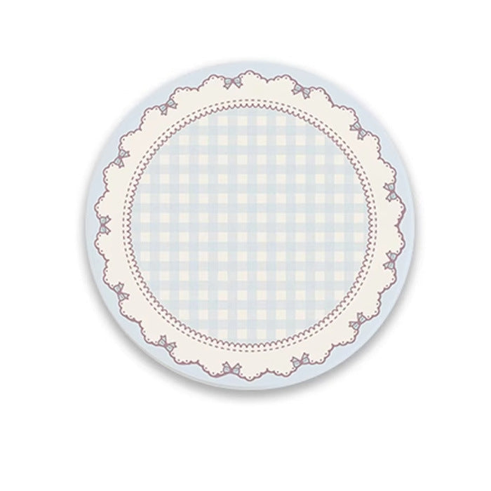 Round Diatomaceous Earth Coaster – Decorative Cup Mat with Gingham, Stripes, Hearts and Bow Patterns
