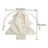 Christmas Tree Shape Drawstring Gift Bag Fabric Holiday Candy Storage Pouch