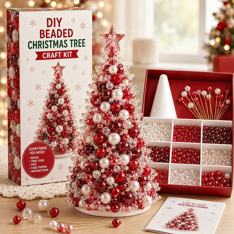 DIY Beaded Christmas Tree Craft Kit for Holiday Decor