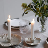 Ceramic Flower Candle Holder – Decorative Floral Taper Candle Stand with Drip Tray for Wedding, Dining Table, Bedroom & Home Decor