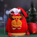 Christmas Plush Drawstring Gift Bag Santa Snowman Reindeer Apple Candy Storage Pouch