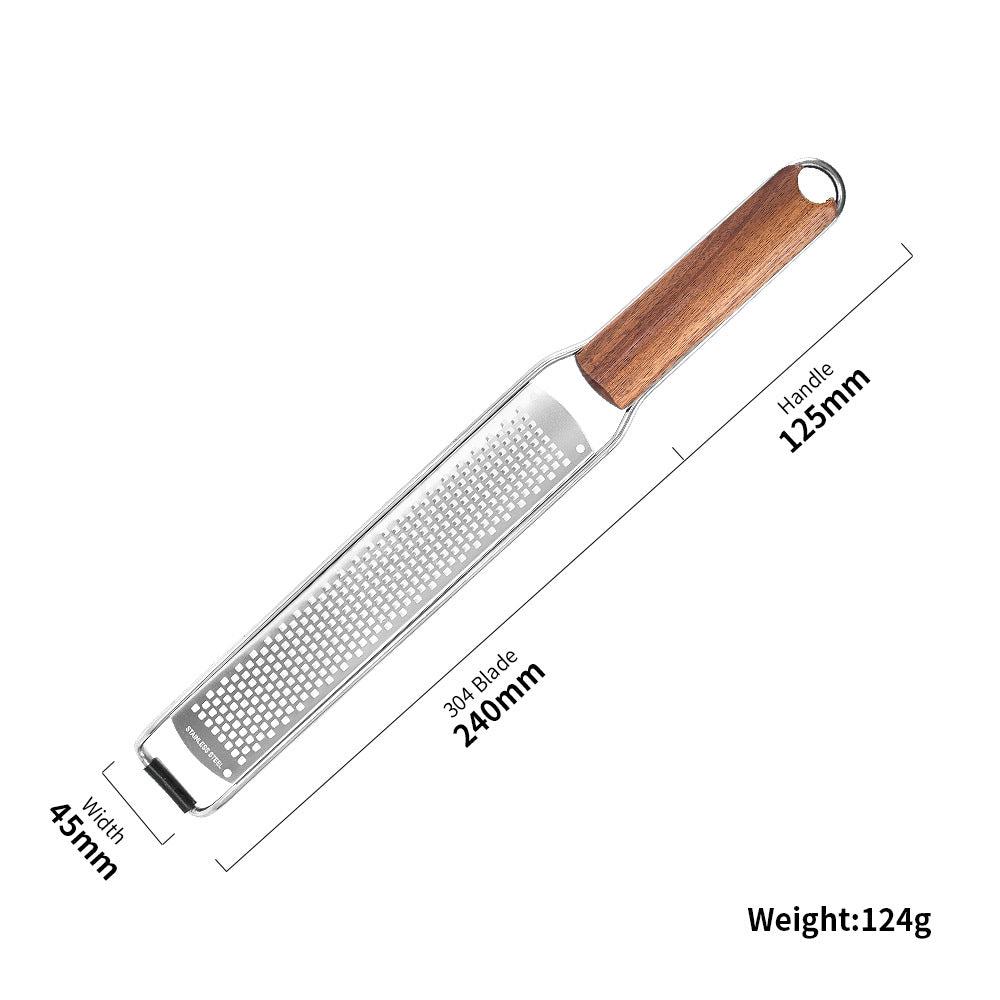 Stainless Steel Cheese Peeler with Ergonomic Wood Handle