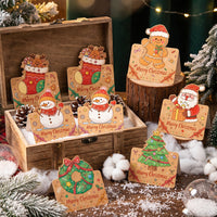 Vintage Kraft Paper Christmas Greeting Card and Envelope Set