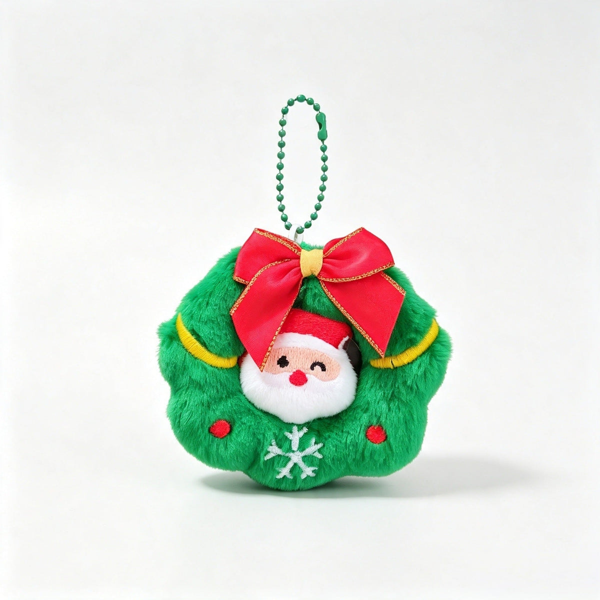 Cute Christmas Plush Wreath Ornament Cartoon Holiday Tree Hanging Decoration