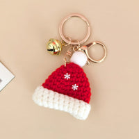 Mini Crochet Christmas Keychain Cute Santa Hat Snowflake Tree Bag Charm