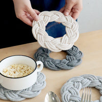 Woven Cotton Rope Placemat, Wreath Style Heat-Resistant Table Mat