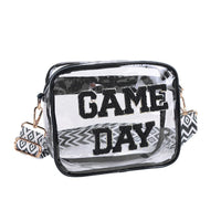 Clear Game Day Crossbody Bag with Chenille Letters