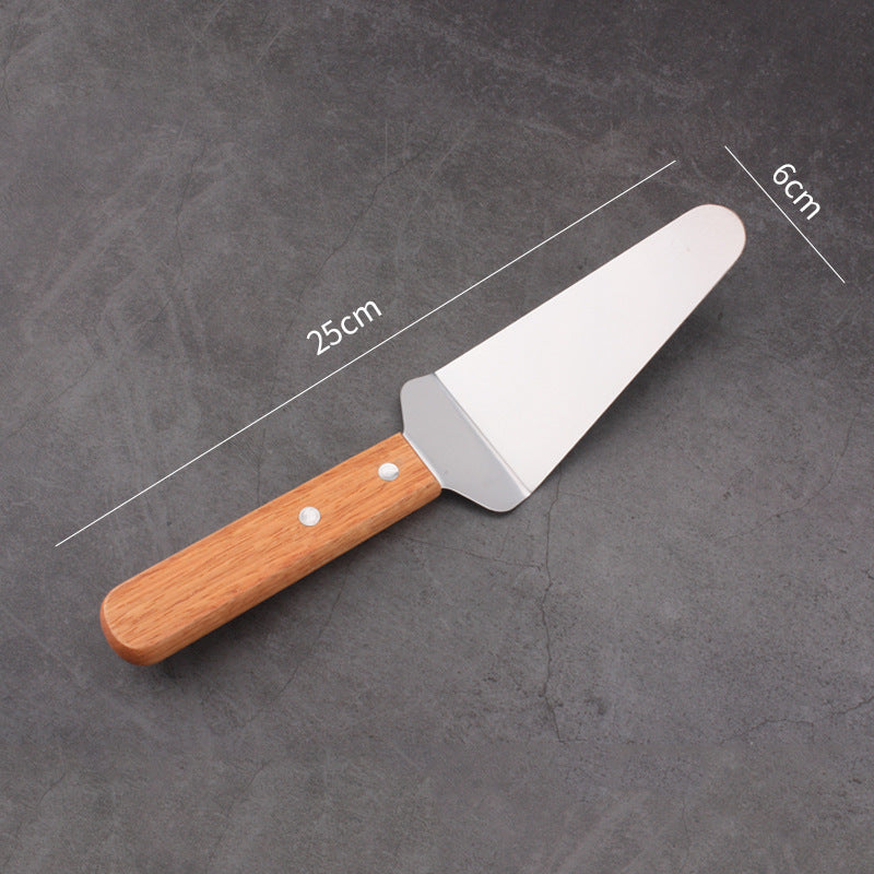 Stainless Steel Triangle Cake Server with Wooden Handle