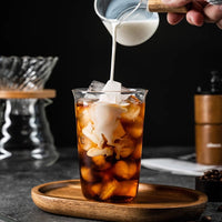 Fluted Iced Coffee Glass, 420ml Ribbed Drinking Tumbler