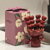 Heart Shape Fruit Fork Set with Ceramic Holder – Cute Dessert Forks for Party, Kitchen Dining & Gift