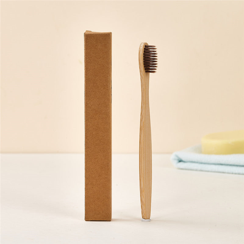Bamboo Toothbrush with Soft PBT Bristles, Adult Toothbrush with Natural Bamboo Handle
