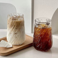 Textured Borosilicate Glass Coffee Cup Modern Handleless Tumbler