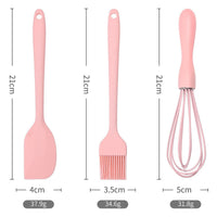 Mini Silicone Baking Utensil Set with Spatula Pastry Brush and Whisk