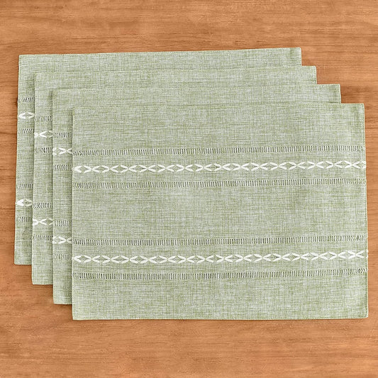 Woven Cotton Linen Placemat, Natural Heat-Resistant Table Mat for Coffee, Tea and Dining