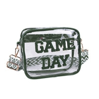 Clear Game Day Crossbody Bag with Chenille Letters