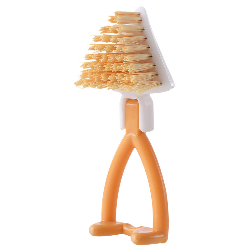 Foldable Triangular Crevice Cleaning Brush for Kitchen Bathroom and Corners
