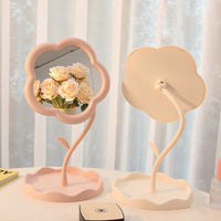 Flower Vanity Mirror- With Storage Tray & 360° Rotation