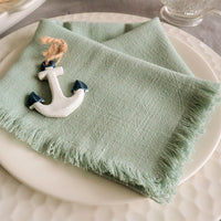 Fringed Cotton Linen Napkins for Relaxed Gatherings and Beautiful Table Settings, 45 x 45 cm