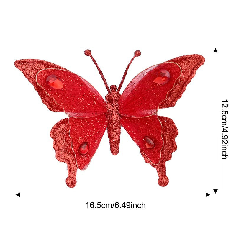 Glitter Butterfly Christmas Tree Ornament