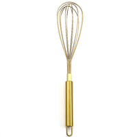 Gold Stainless Steel Balloon Whisk, Titanium Gold Plated Kitchen Wire Whisk
