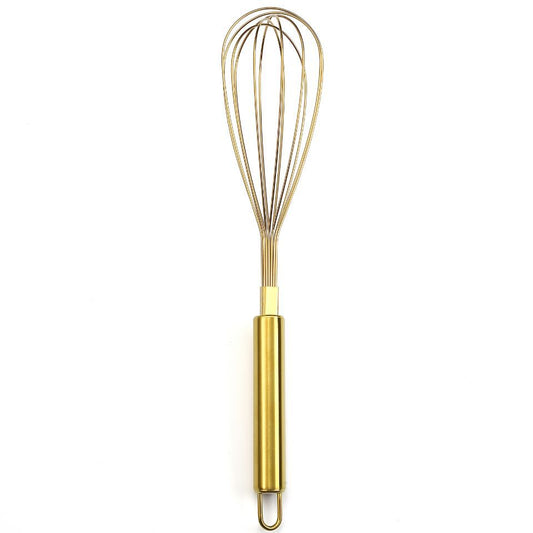 Gold Stainless Steel Balloon Whisk, Titanium Gold Plated Kitchen Wire Whisk