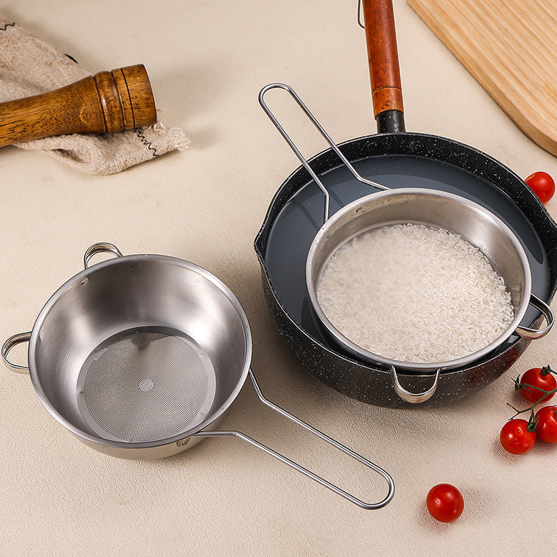 Stainless Steel Rice Washing Bowl with Strainer