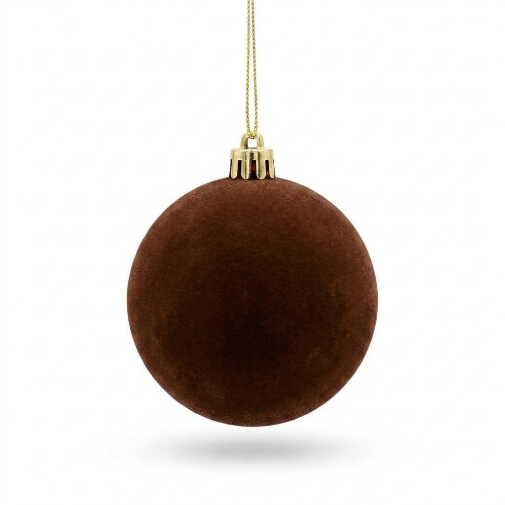Velvet-Look Christmas Ball Ornaments for Cozy Holiday Styling, 8 cm Baubles