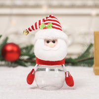 Christmas Clear Candy Jar Santa Snowman Reindeer Holiday Gift Container