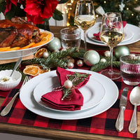 Christmas Plaid Placemat, Red Black White Dining Table Mat