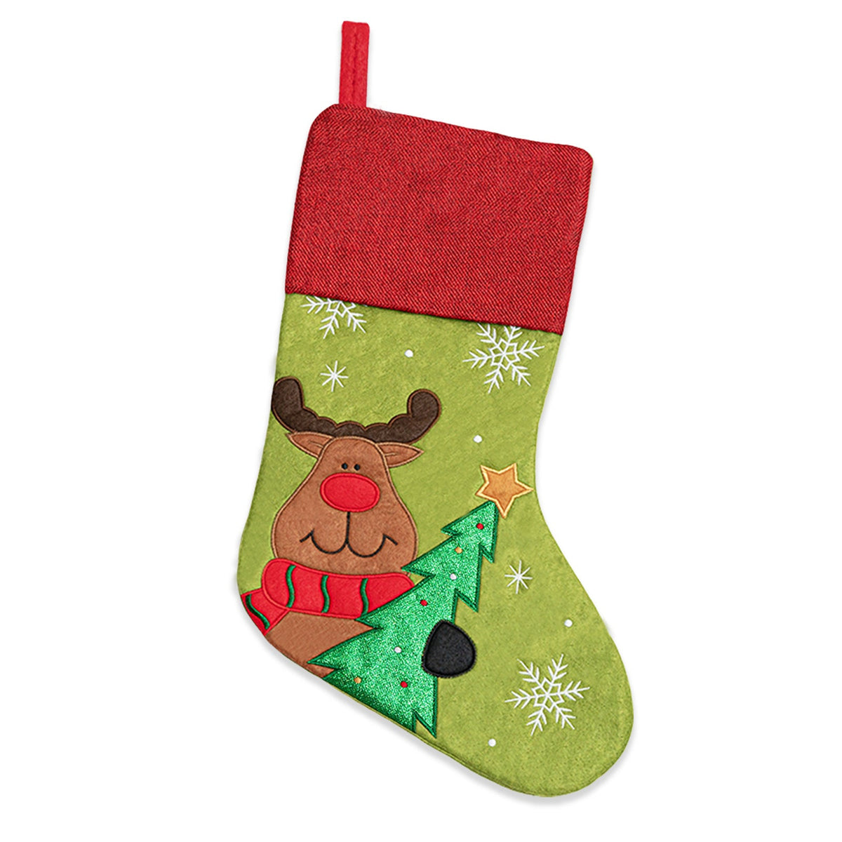 Christmas Stocking Hanging Decoration Santa Snowman Reindeer Holiday Gift Bag