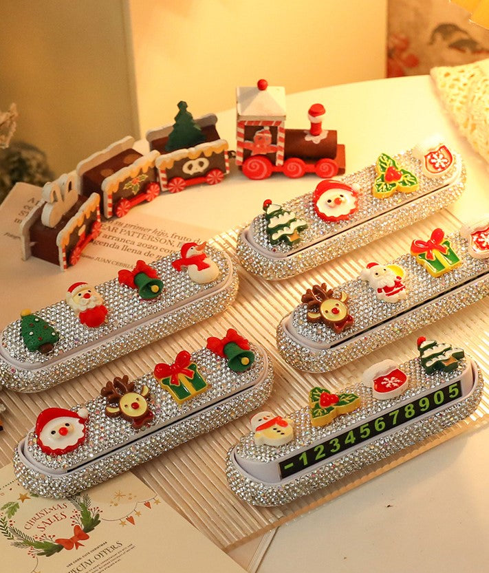 Christmas Rhinestone Parking Phone Number Display