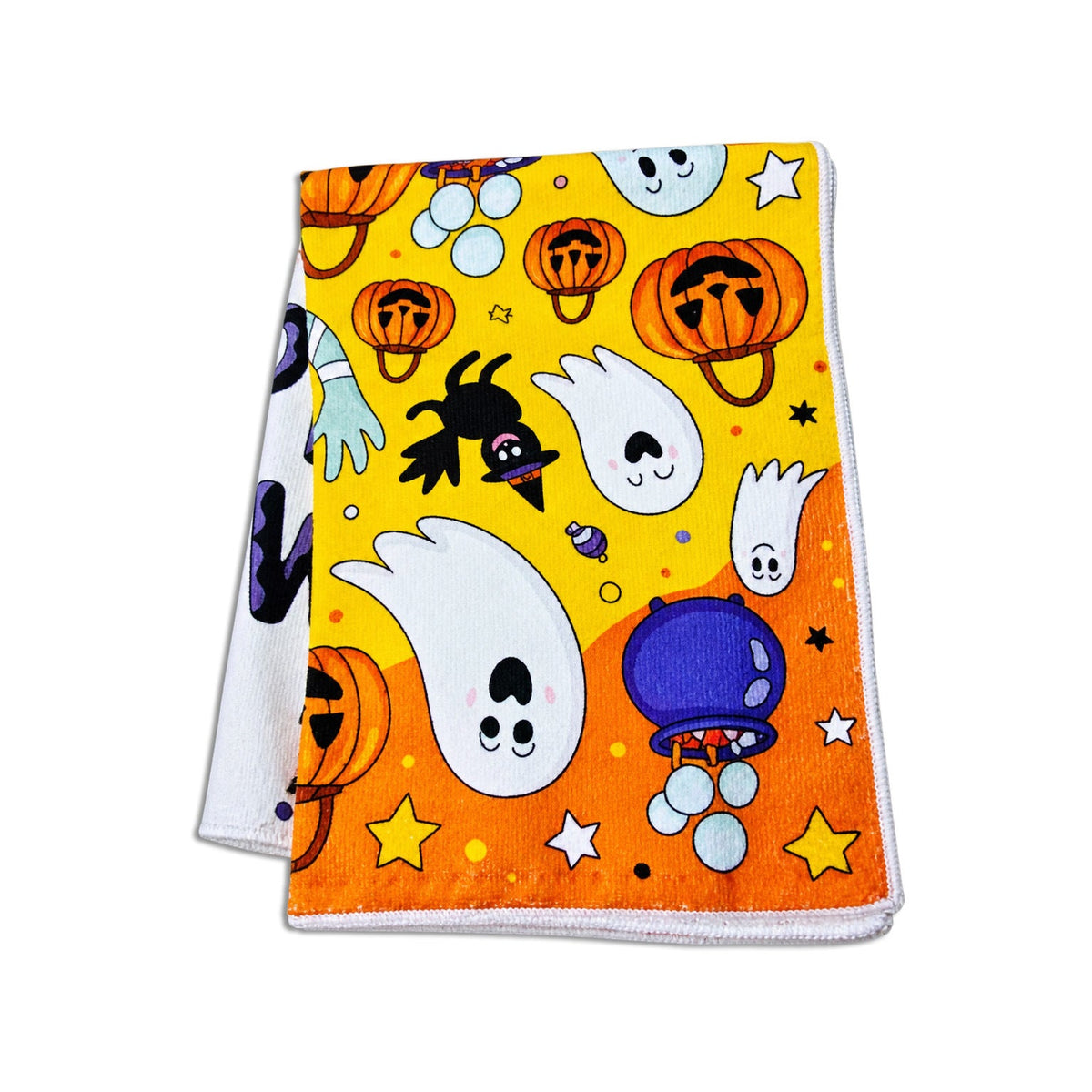 Halloween Kitchen Towel Cute Ghost Pumpkin Bat Print Microfiber Dish Towel