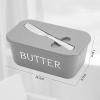 Plastic Butter Dish with Lid and Knife Slot, Countertop Butter Container