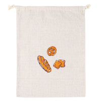 Reusable Cotton Linen Bread Storage Bag Drawstring Bakery Baguette Bag