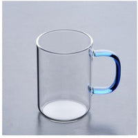 Borosilicate Glass Mug – Colorful Handle Drinking Cup
