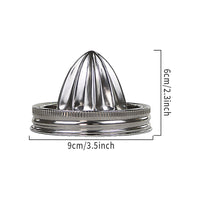 304 Stainless Steel Manual Citrus Juicer Set – 86 mm Juicing Lid with Glass Jar