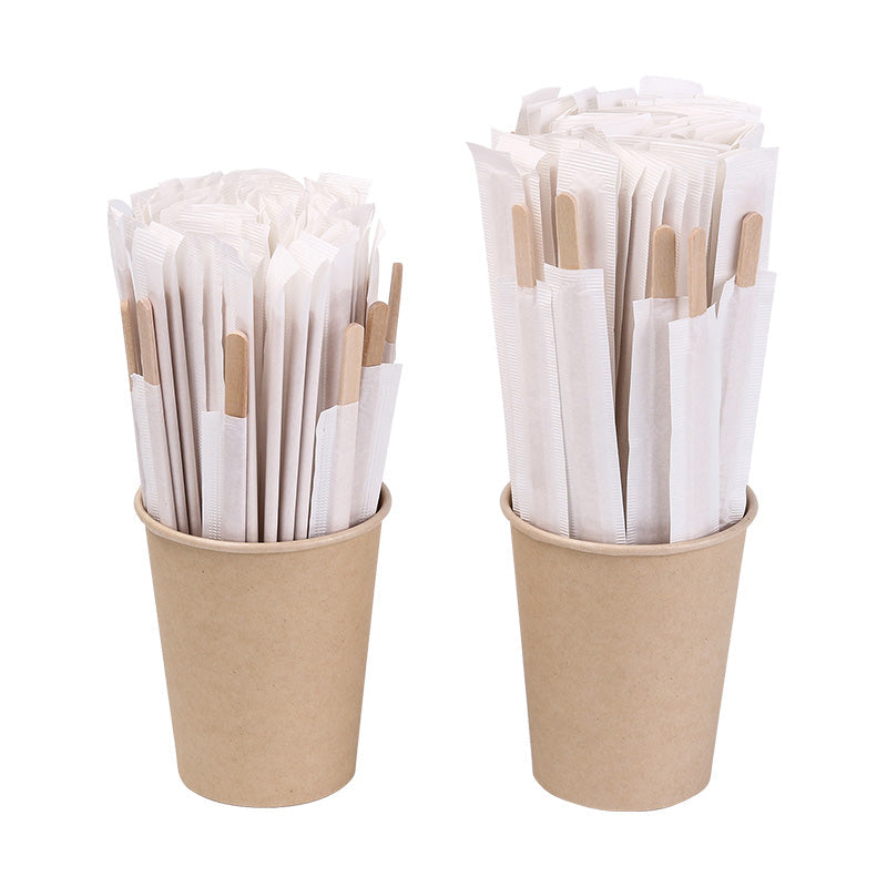 Disposable Bamboo Coffee Stirrers Individually Wrapped