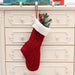 Large Cable Knit Christmas Stocking – 46cm Acrylic Holiday Stocking, Hanging Fireplace Stocking, Christmas Gift Holder in Green, White & Red