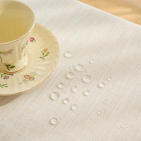 Solid Waterproof Tablecloth, Cotton Linen Rectangular Table Cover