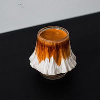 Volcano Shaped Borosilicate Glass Cup 8.5cm Artistic Mountain Design Coffee Tumbler