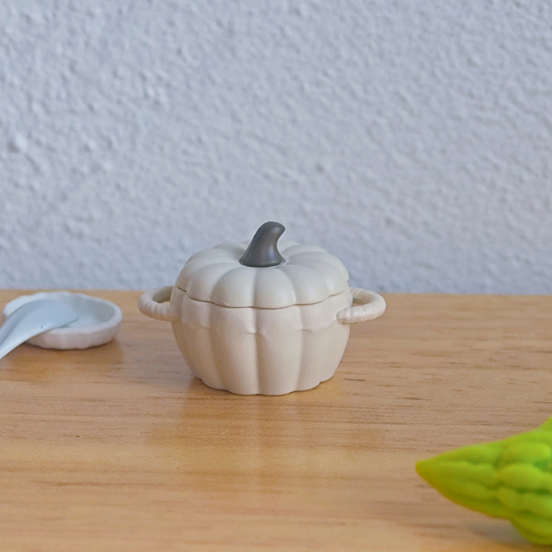 Miniature Alloy Pumpkin Ornament for Dollhouse and Fairy Garden Decor