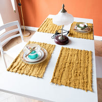 Vintage French Placemat, Cotton Linen Dining Mat and Coaster