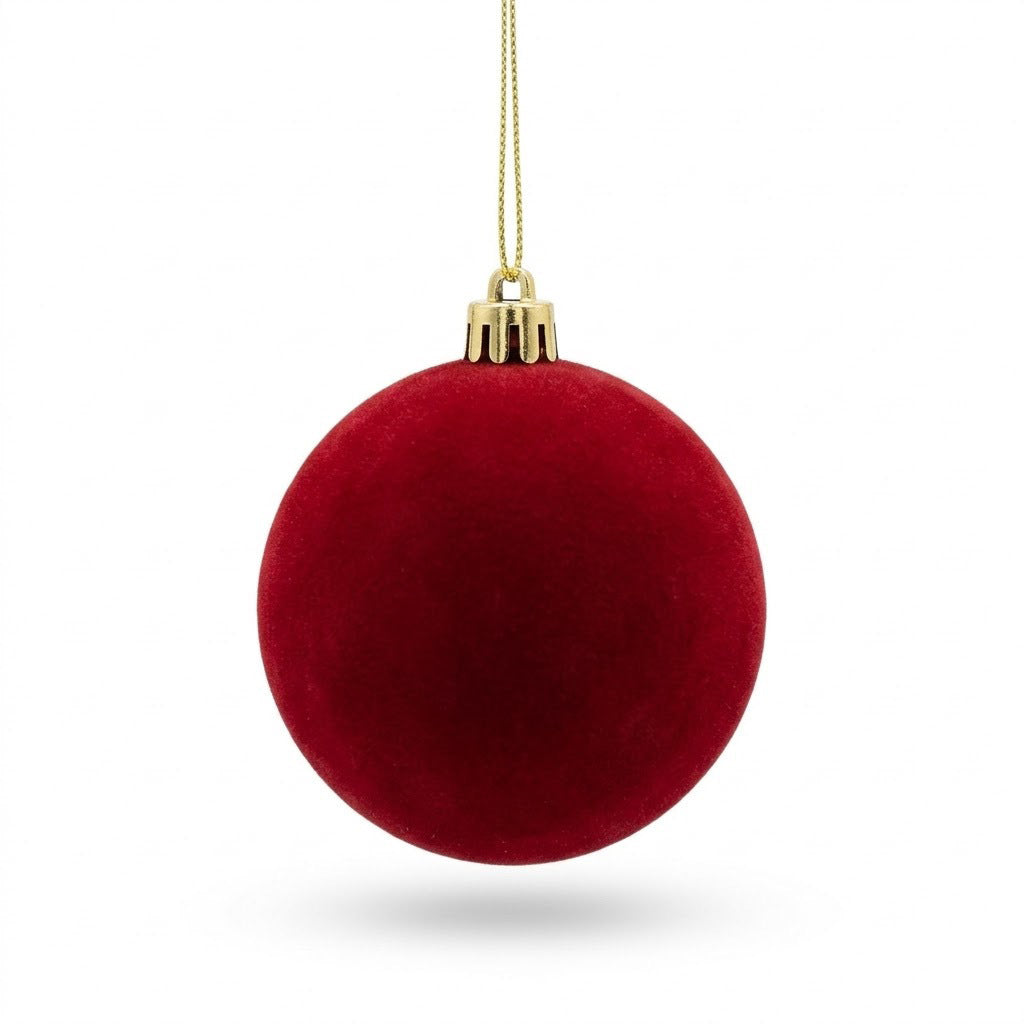 Velvet-Look Christmas Ball Ornaments for Cozy Holiday Styling, 8 cm Baubles