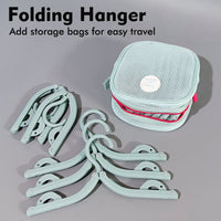 Foldable Travel Hanger Set – 6 Hangers, 12 Clips & Storage Bag