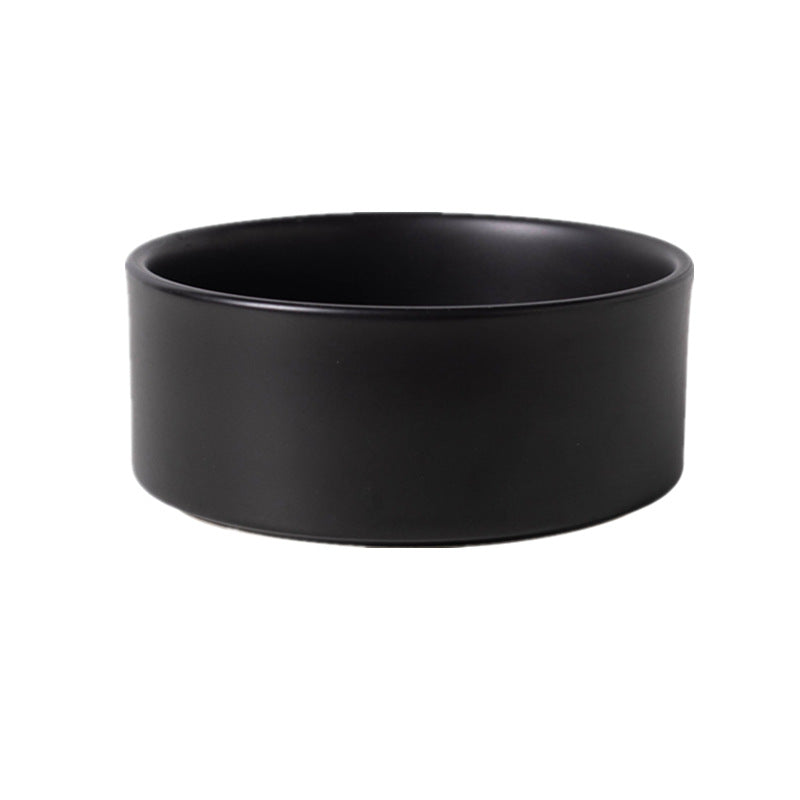 Black Ceramic Cat Bowl Raised Pet Feeding Dish