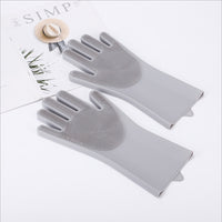 Silicone Dishwashing Gloves with Scrubber Bristles – Reusable Cleaning Gloves