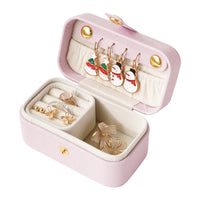 Pearlescent PU Travel Jewelry Box with Soft Lined Interior