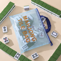 Polyester Mahjong Tile Storage Bag – Large Capacity Zippered Carrying Tote