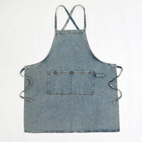 Denim Apron for Kitchen, Adjustable Multipurpose Work Apron with Pockets